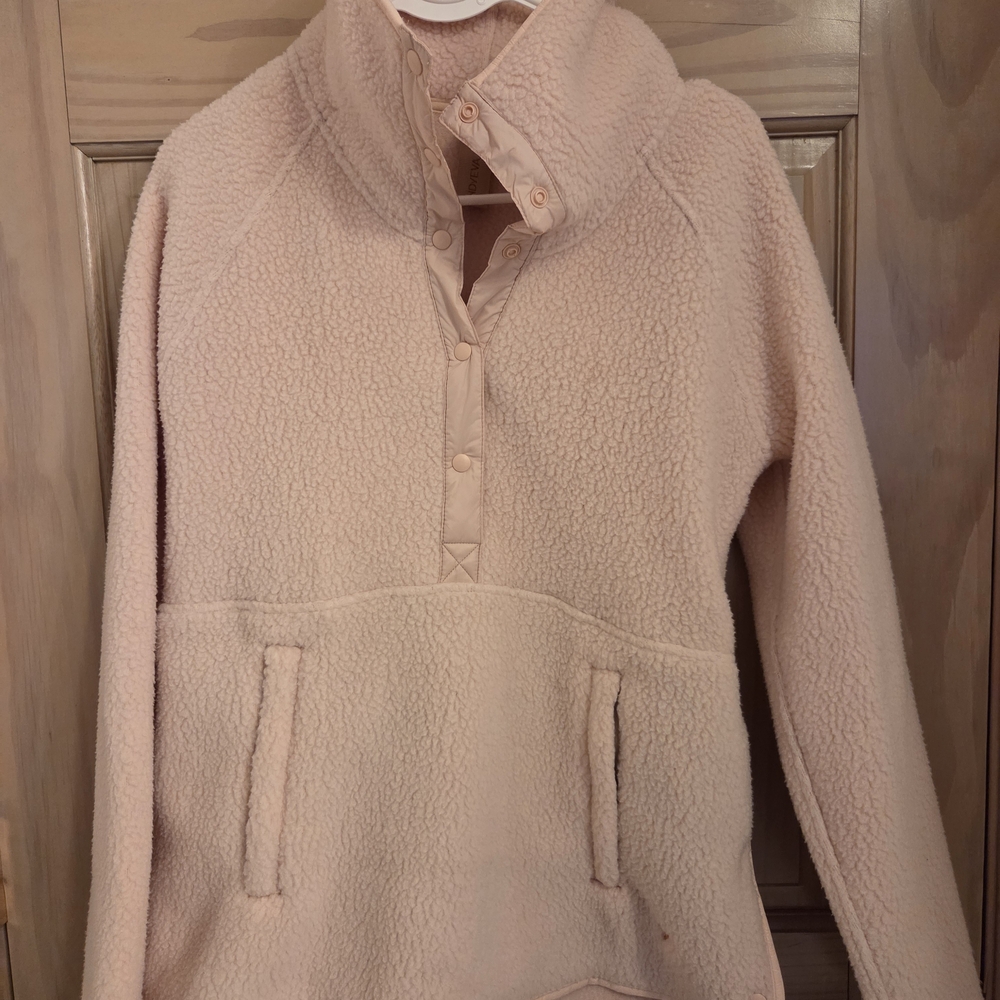 Women's Indyeva Polartec Fleece Pullover 3/4 Button Up Pink XS Sherpa